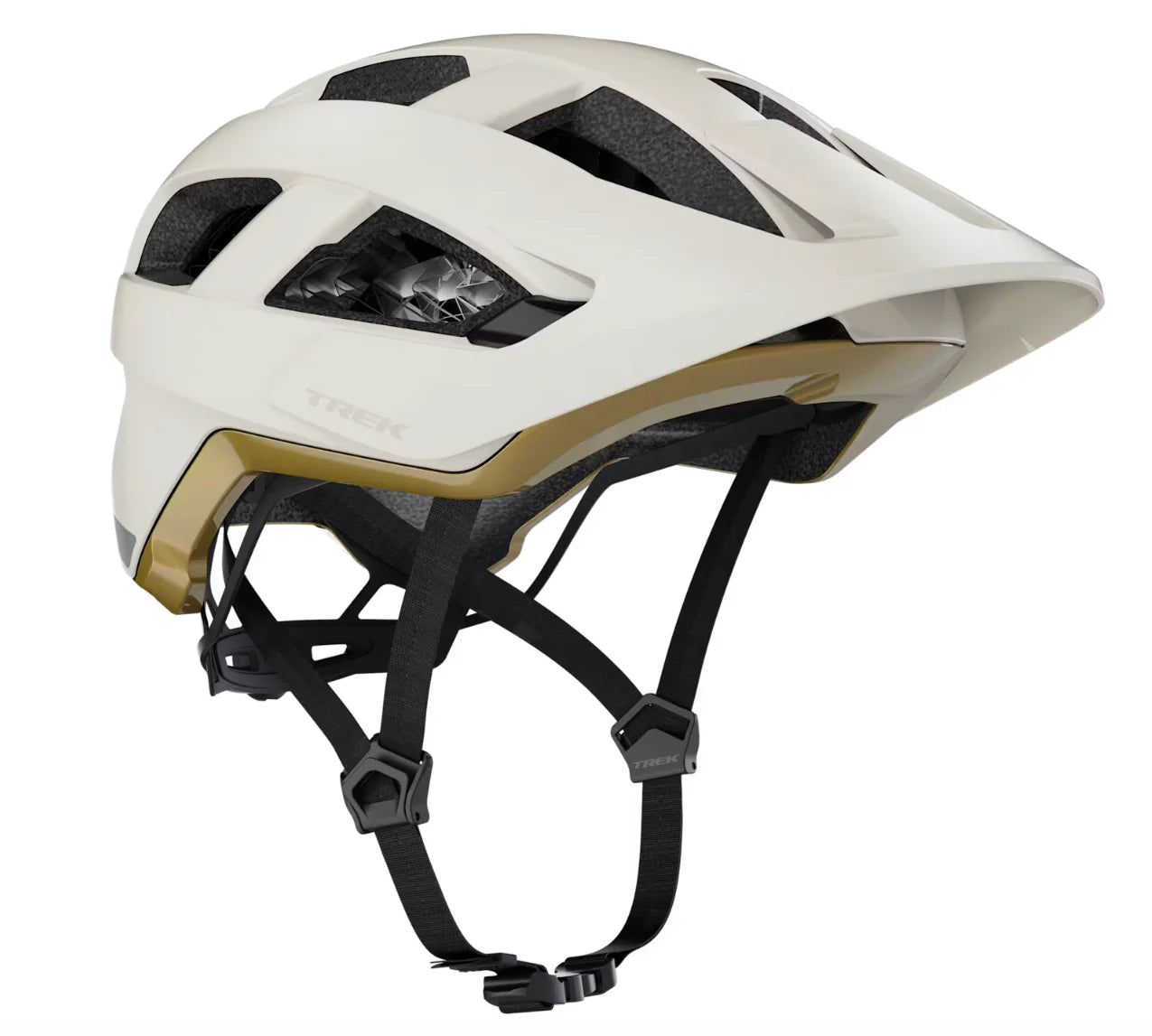 Trek Quantum WaveCel Mountain Bike Helmet (WHITE / OLD STYLE GOLD)