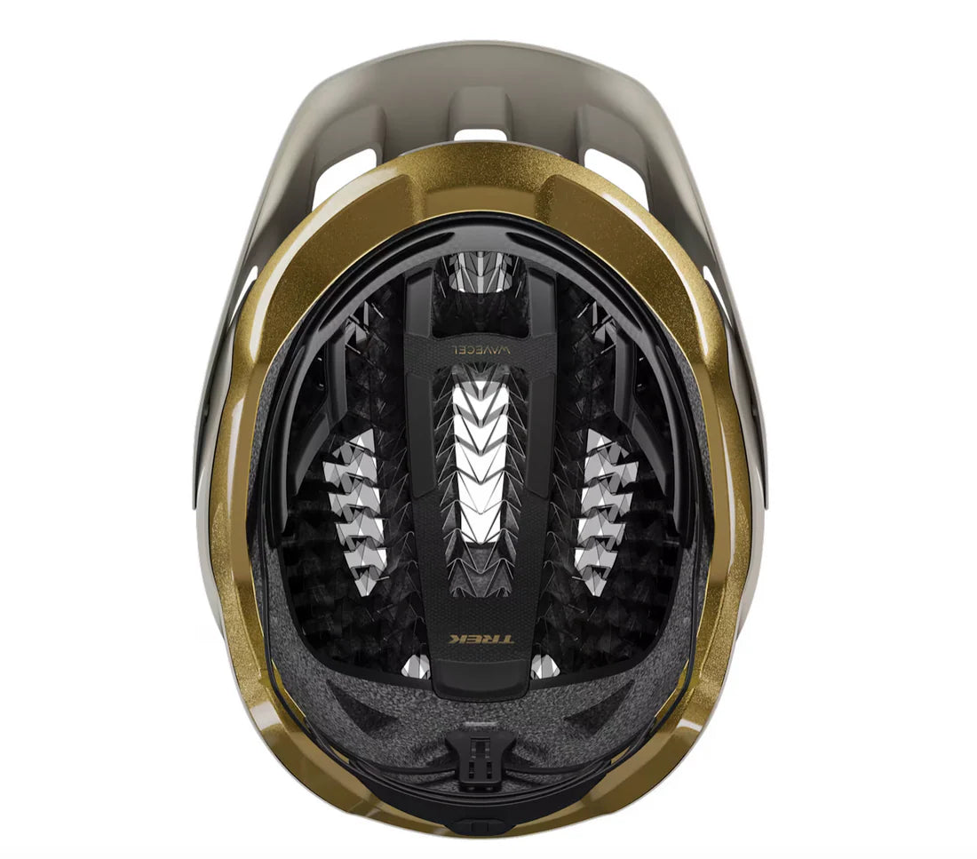 Trek Quantum WaveCel Mountain Bike Helmet (WHITE / OLD STYLE GOLD)