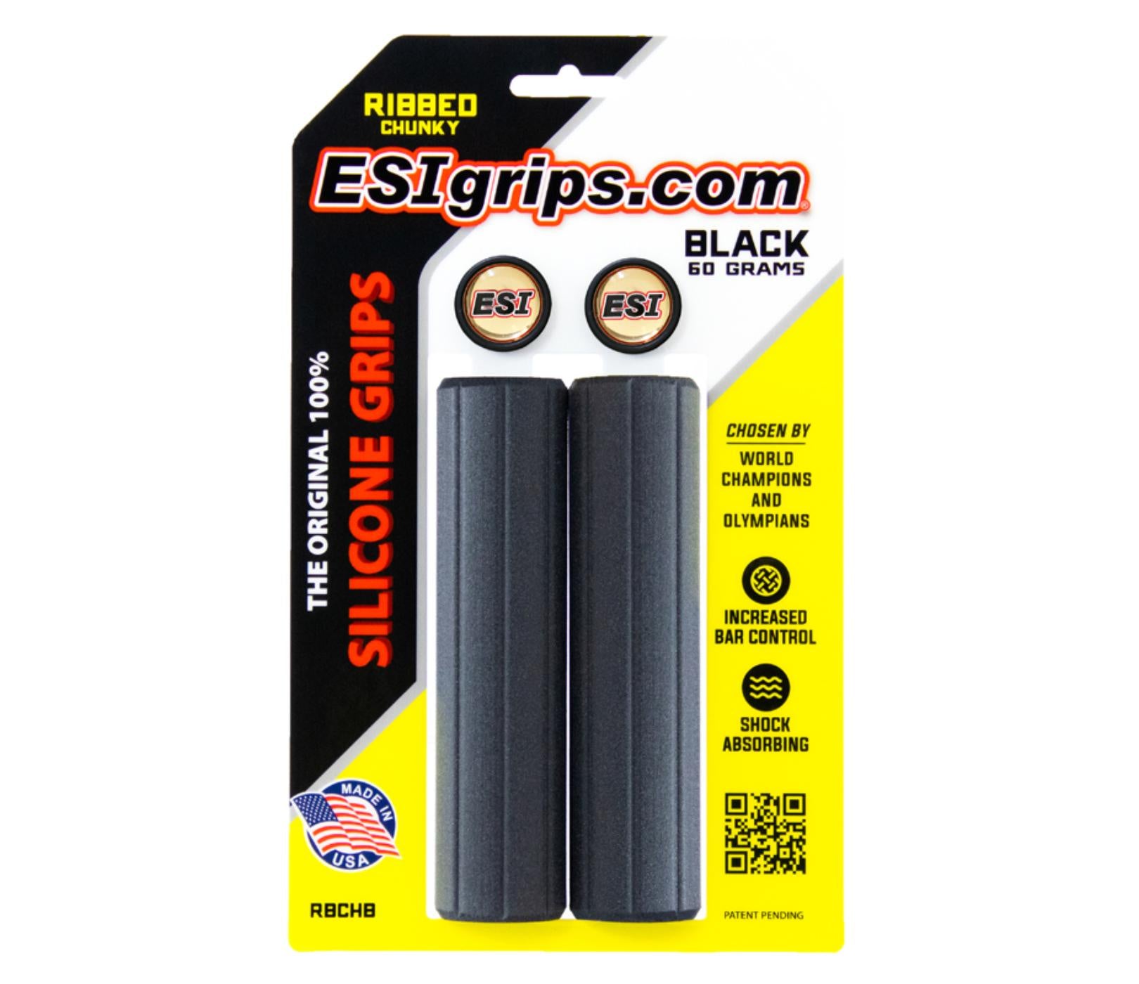 ESI RIBBED CHUNKY BLACK GRIPS