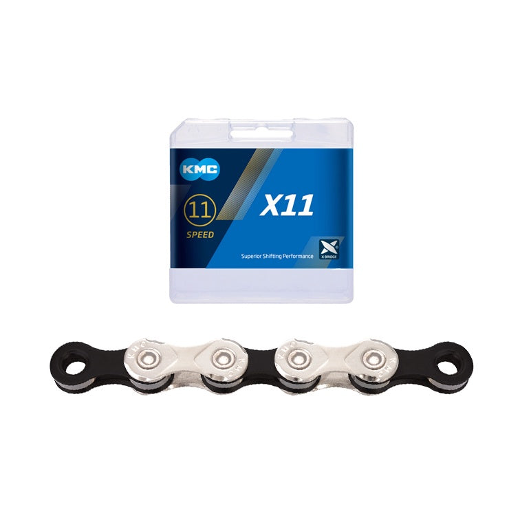 KMC CHAIN X11 116 LINKS SILVER/BLACK