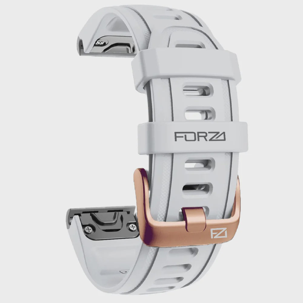 FORZA ELITE 20MM EASYFIT STRAP-WHITE/ROSE GOLD BUCKLE